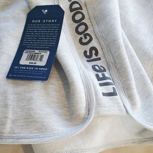 Womens L/XL Medium Gray "life is Good" shorts NWT
